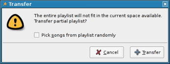 Shuffle dialog